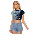 Gold Coast Titans NAIDOC Week 2026 Raglan Cropped T Shirt Aboriginal Lizard Dot Painting - 50 Years of Deadly