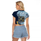 Gold Coast Titans NAIDOC Week 2026 Raglan Cropped T Shirt Aboriginal Lizard Dot Painting - 50 Years of Deadly