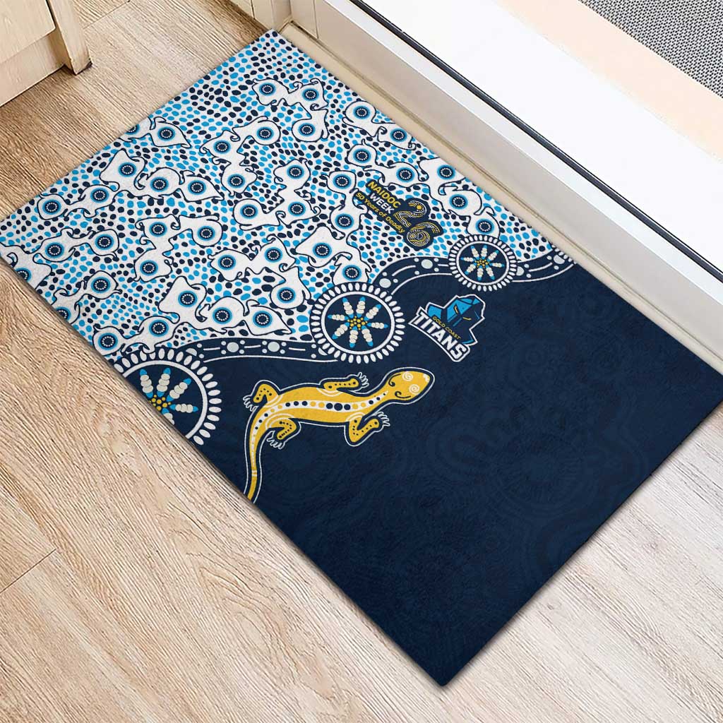 Gold Coast Titans NAIDOC Week 2026 Rubber Doormat Aboriginal Lizard Dot Painting - 50 Years of Deadly