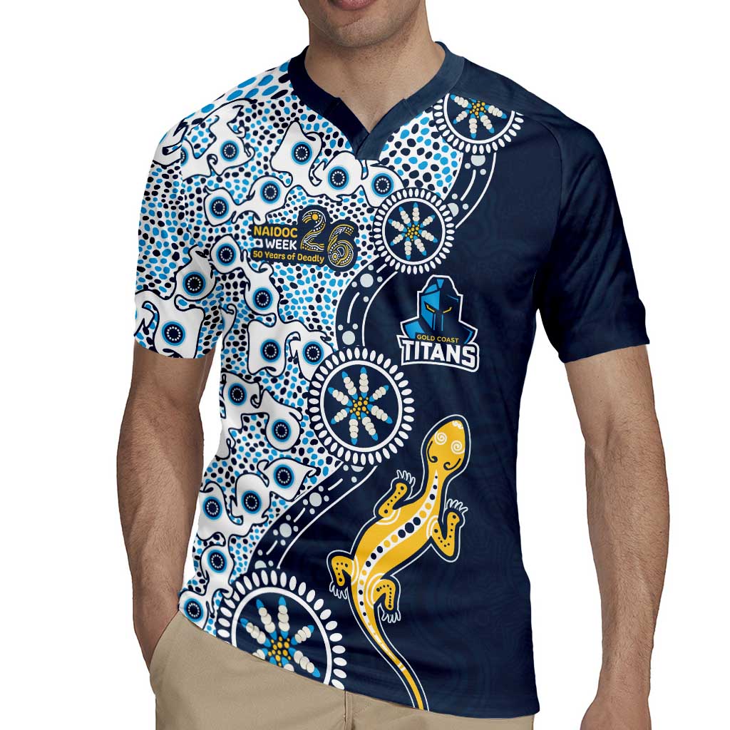 Gold Coast Titans NAIDOC Week 2026 Rugby Jersey Aboriginal Lizard Dot Painting - 50 Years of Deadly