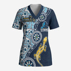 Gold Coast Titans NAIDOC Week 2026 Scrub Top Aboriginal Lizard Dot Painting - 50 Years of Deadly