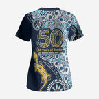 Gold Coast Titans NAIDOC Week 2026 Scrub Top Aboriginal Lizard Dot Painting - 50 Years of Deadly