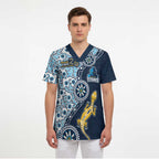 Gold Coast Titans NAIDOC Week 2026 Scrub Top Aboriginal Lizard Dot Painting - 50 Years of Deadly
