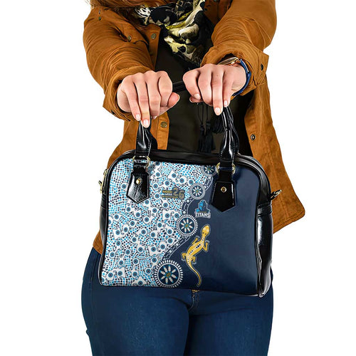Gold Coast Titans NAIDOC Week 2026 Shoulder Handbag Aboriginal Lizard Dot Painting - 50 Years of Deadly
