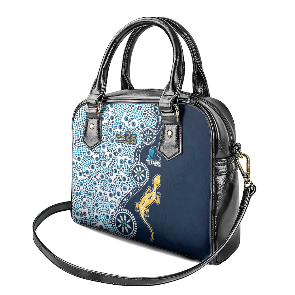 Gold Coast Titans NAIDOC Week 2026 Shoulder Handbag Aboriginal Lizard Dot Painting - 50 Years of Deadly