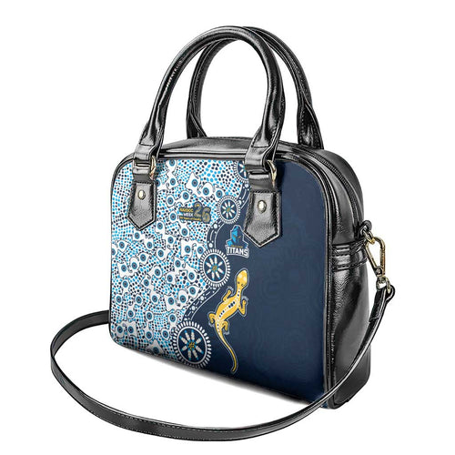 Gold Coast Titans NAIDOC Week 2026 Shoulder Handbag Aboriginal Lizard Dot Painting - 50 Years of Deadly