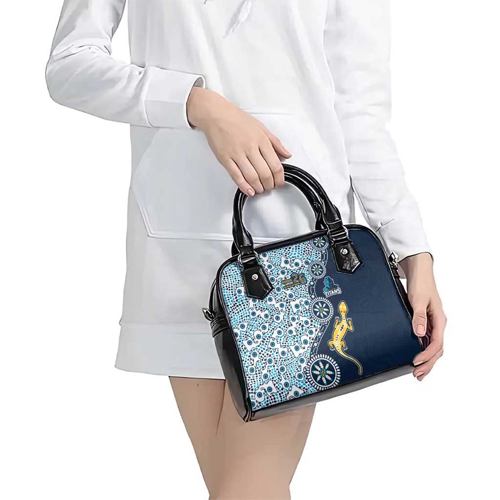 Gold Coast Titans NAIDOC Week 2026 Shoulder Handbag Aboriginal Lizard Dot Painting - 50 Years of Deadly