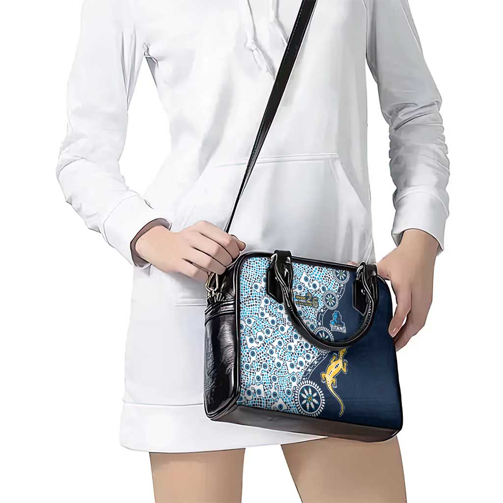 Gold Coast Titans NAIDOC Week 2026 Shoulder Handbag Aboriginal Lizard Dot Painting - 50 Years of Deadly