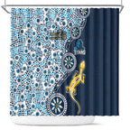 Gold Coast Titans NAIDOC Week 2026 Shower Curtain Aboriginal Lizard Dot Painting - 50 Years of Deadly