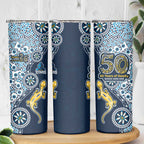 Gold Coast Titans NAIDOC Week 2026 Skinny Tumbler Aboriginal Lizard Dot Painting - 50 Years of Deadly