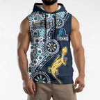 Gold Coast Titans NAIDOC Week 2026 Sleeveless Hoodie Aboriginal Lizard Dot Painting - 50 Years of Deadly
