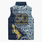 Gold Coast Titans NAIDOC Week 2026 Sleeveless Puffer Jacket Aboriginal Lizard Dot Painting - 50 Years of Deadly
