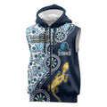 Gold Coast Titans NAIDOC Week 2026 Sleeveless Zip Hoodie Aboriginal Lizard Dot Painting - 50 Years of Deadly