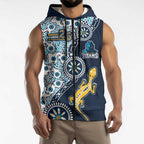 Gold Coast Titans NAIDOC Week 2026 Sleeveless Zip Hoodie Aboriginal Lizard Dot Painting - 50 Years of Deadly