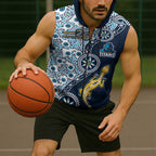 Gold Coast Titans NAIDOC Week 2026 Sleeveless Zip Hoodie Aboriginal Lizard Dot Painting - 50 Years of Deadly