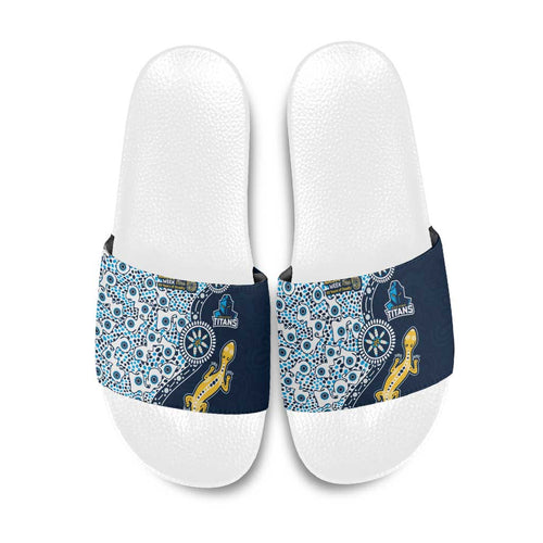 Gold Coast Titans NAIDOC Week 2026 Slide Sandals Aboriginal Lizard Dot Painting - 50 Years of Deadly