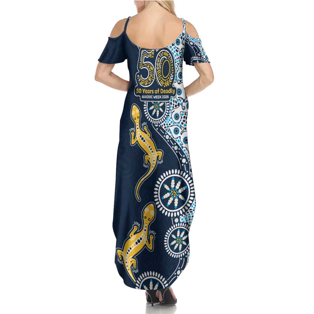 Gold Coast Titans NAIDOC Week 2026 Summer Maxi Dress Aboriginal Lizard Dot Painting - 50 Years of Deadly