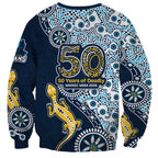 Gold Coast Titans NAIDOC Week 2026 Sweatshirt Aboriginal Lizard Dot Painting - 50 Years of Deadly