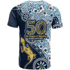 Gold Coast Titans NAIDOC Week 2026 T Shirt Aboriginal Lizard Dot Painting - 50 Years of Deadly