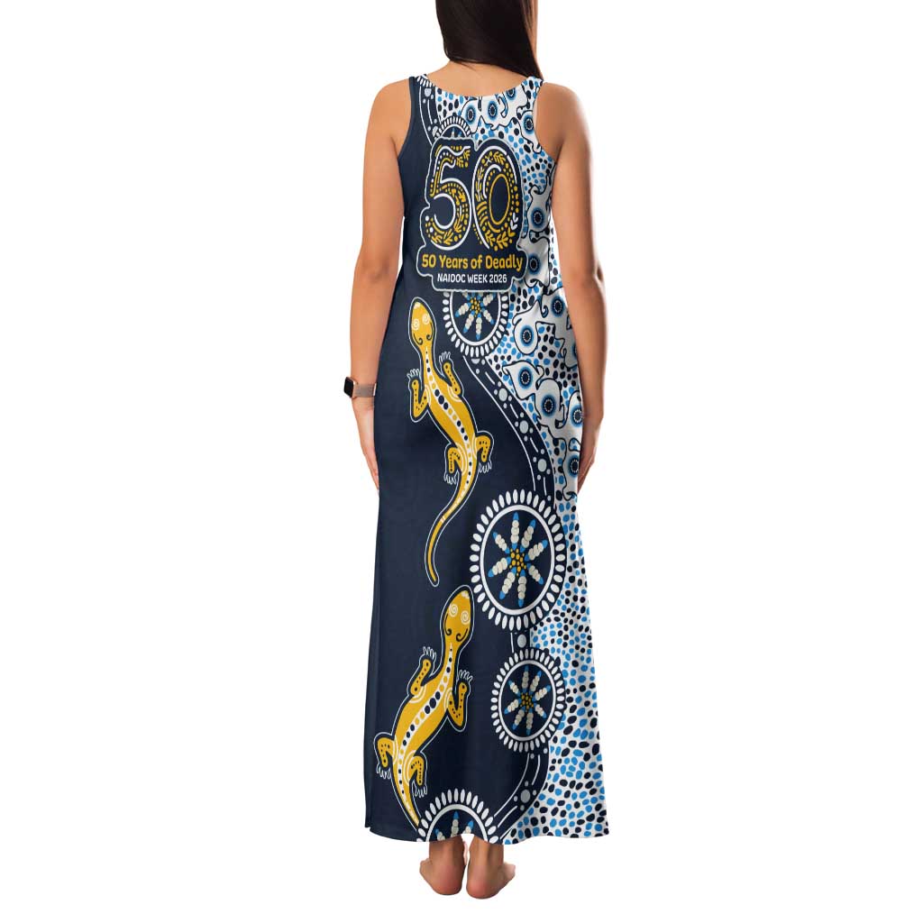 Gold Coast Titans NAIDOC Week 2026 Tank Maxi Dress Aboriginal Lizard Dot Painting - 50 Years of Deadly