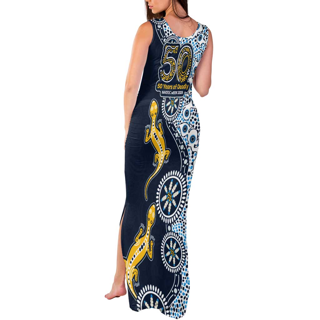 Gold Coast Titans NAIDOC Week 2026 Tank Maxi Dress Aboriginal Lizard Dot Painting - 50 Years of Deadly