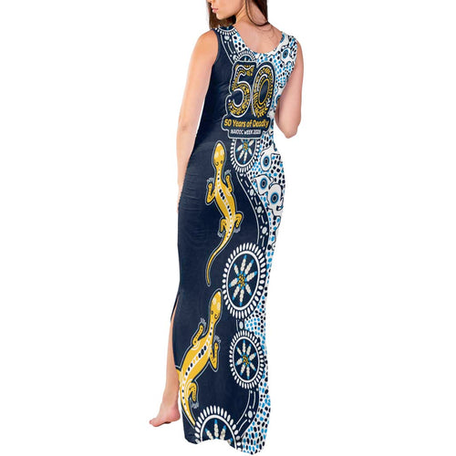 Gold Coast Titans NAIDOC Week 2026 Tank Maxi Dress Aboriginal Lizard Dot Painting - 50 Years of Deadly