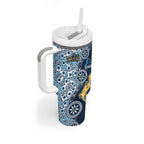 Gold Coast Titans NAIDOC Week 2026 Tumbler With Handle Aboriginal Lizard Dot Painting - 50 Years of Deadly