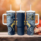 Gold Coast Titans NAIDOC Week 2026 Tumbler With Handle Aboriginal Lizard Dot Painting - 50 Years of Deadly