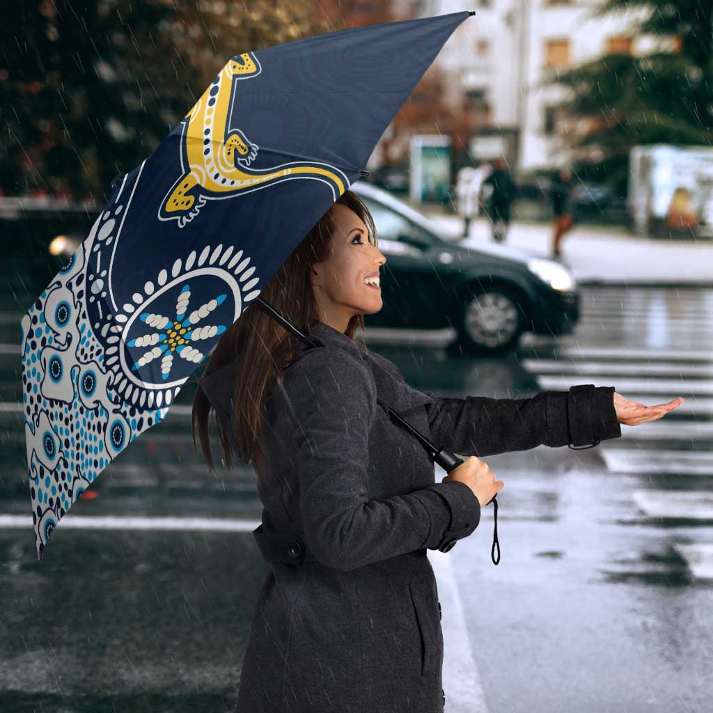Gold Coast Titans NAIDOC Week 2026 Umbrella Aboriginal Lizard Dot Painting - 50 Years of Deadly