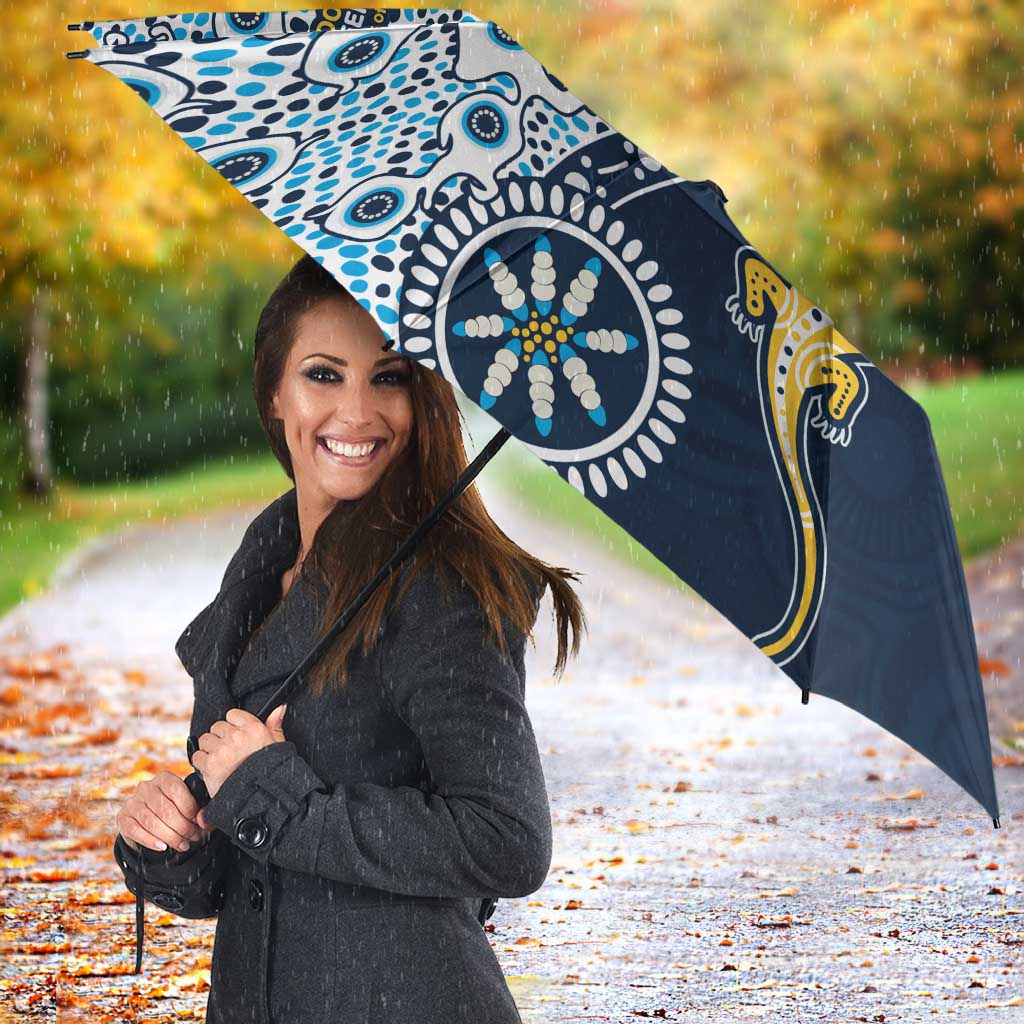 Gold Coast Titans NAIDOC Week 2026 Umbrella Aboriginal Lizard Dot Painting - 50 Years of Deadly