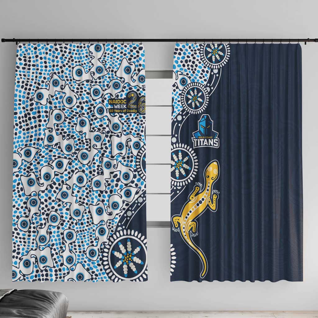 Gold Coast Titans NAIDOC Week 2026 Window Curtain Aboriginal Lizard Dot Painting - 50 Years of Deadly