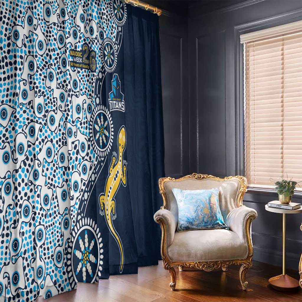 Gold Coast Titans NAIDOC Week 2026 Window Curtain Aboriginal Lizard Dot Painting - 50 Years of Deadly