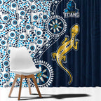 Gold Coast Titans NAIDOC Week 2026 Window Curtain Aboriginal Lizard Dot Painting - 50 Years of Deadly