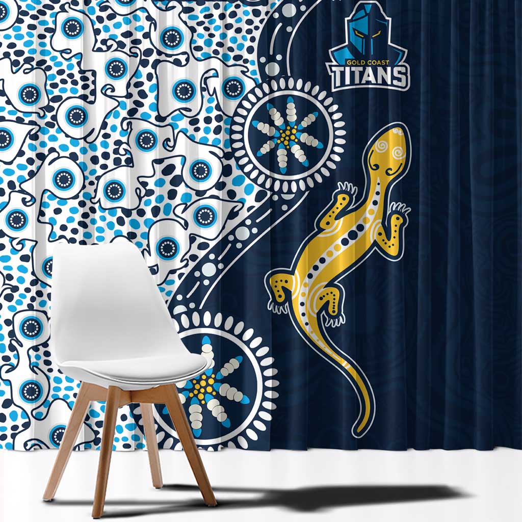 Gold Coast Titans NAIDOC Week 2026 Window Curtain Aboriginal Lizard Dot Painting - 50 Years of Deadly