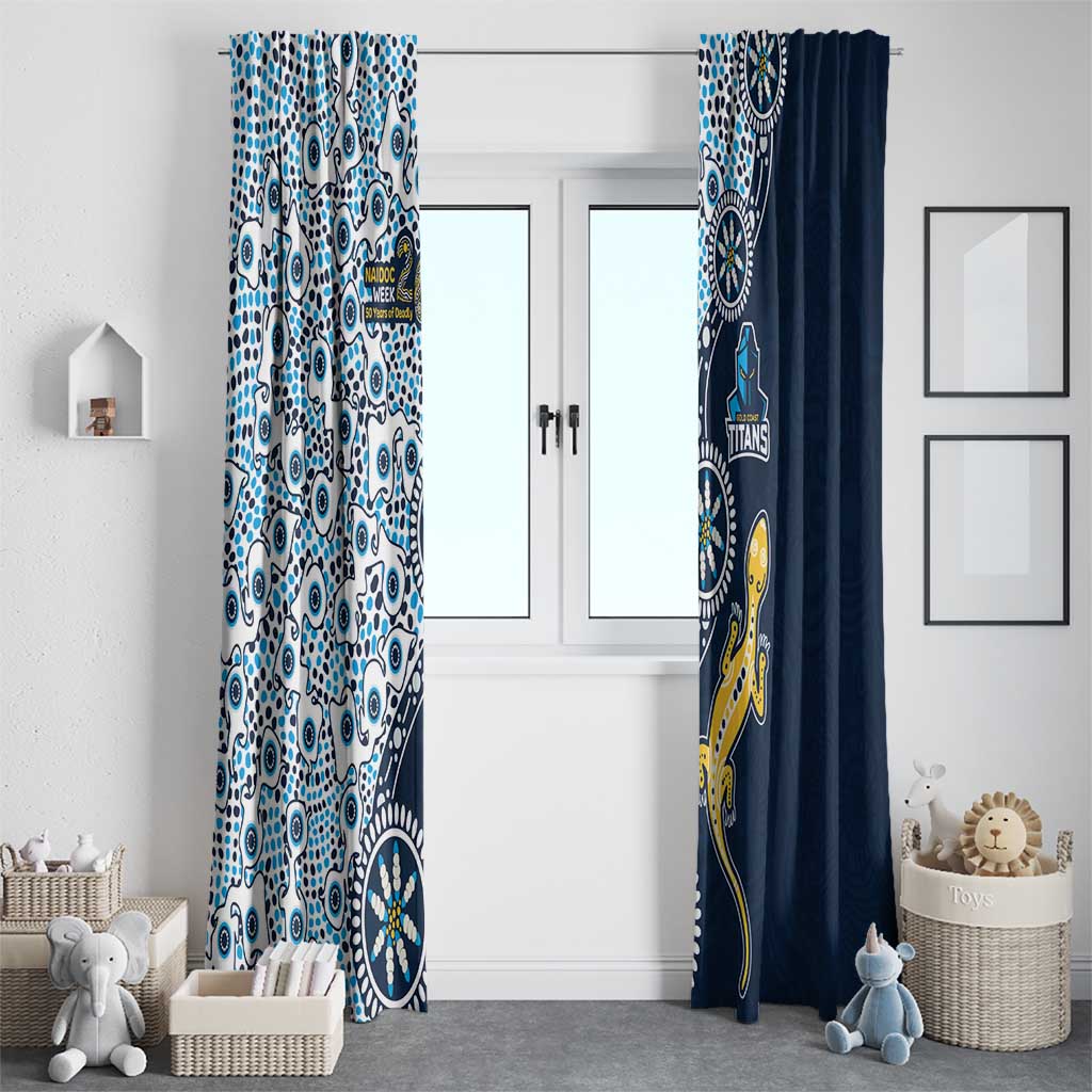 Gold Coast Titans NAIDOC Week 2026 Window Curtain Aboriginal Lizard Dot Painting - 50 Years of Deadly