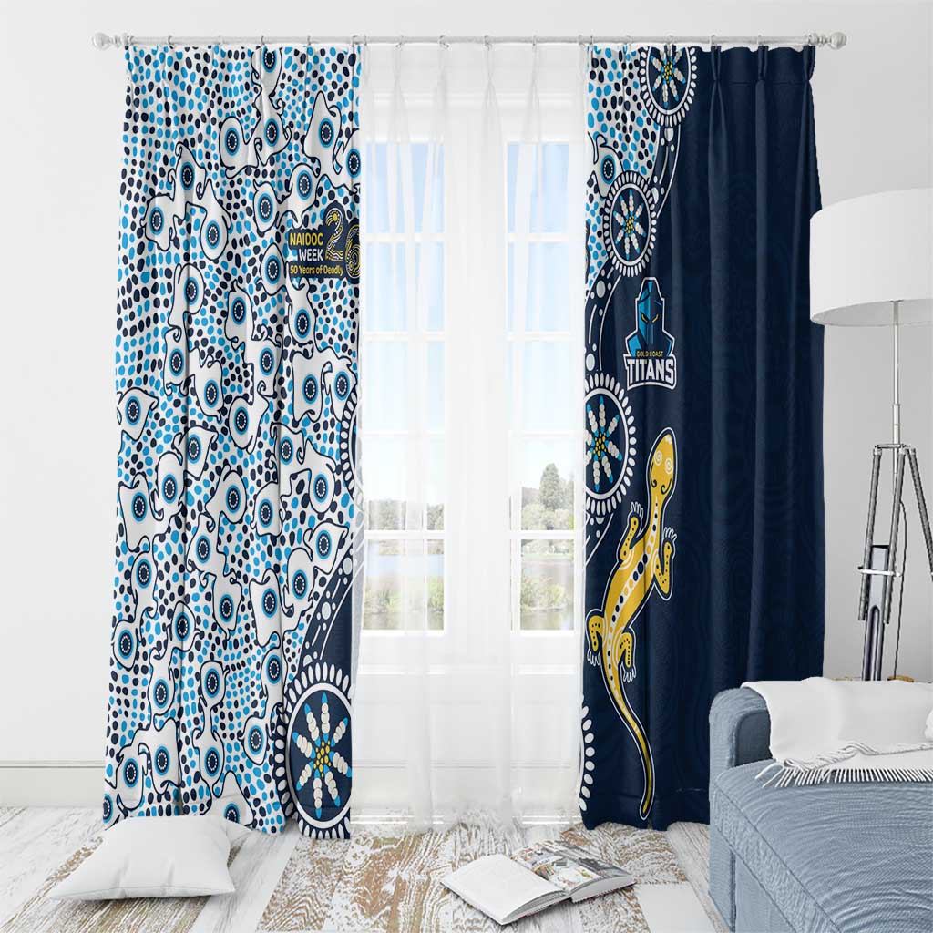 Gold Coast Titans NAIDOC Week 2026 Window Curtain Aboriginal Lizard Dot Painting - 50 Years of Deadly