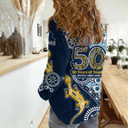 Gold Coast Titans NAIDOC Week 2026 Women Casual Shirt Aboriginal Lizard Dot Painting - 50 Years of Deadly