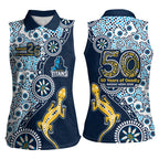 Gold Coast Titans NAIDOC Week 2026 Women Sleeveless Polo Shirt Aboriginal Lizard Dot Painting - 50 Years of Deadly