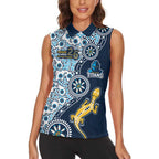 Gold Coast Titans NAIDOC Week 2026 Women Sleeveless Polo Shirt Aboriginal Lizard Dot Painting - 50 Years of Deadly