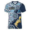 Gold Coast Titans NAIDOC Week 2026 Women V-Neck T-Shirt Aboriginal Lizard Dot Painting - 50 Years of Deadly