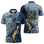 Gold Coast Titans NAIDOC Week 2026 Zipper Polo Shirt Aboriginal Lizard Dot Painting - 50 Years of Deadly