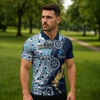 Gold Coast Titans NAIDOC Week 2026 Zipper Polo Shirt Aboriginal Lizard Dot Painting - 50 Years of Deadly
