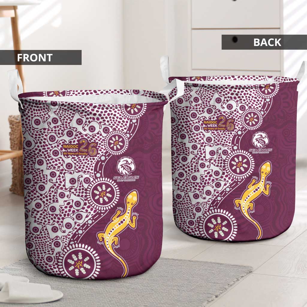 Manly Warringah Sea Eagles NAIDOC Week 2026 Laundry Basket Aboriginal Lizard Dot Painting - 50 Years of Deadly