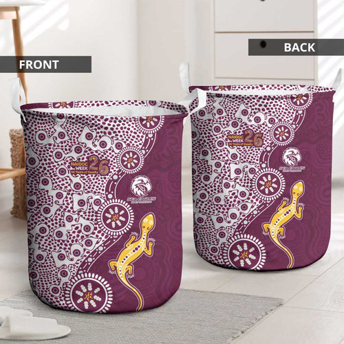 Manly Warringah Sea Eagles NAIDOC Week 2026 Laundry Basket Aboriginal Lizard Dot Painting - 50 Years of Deadly