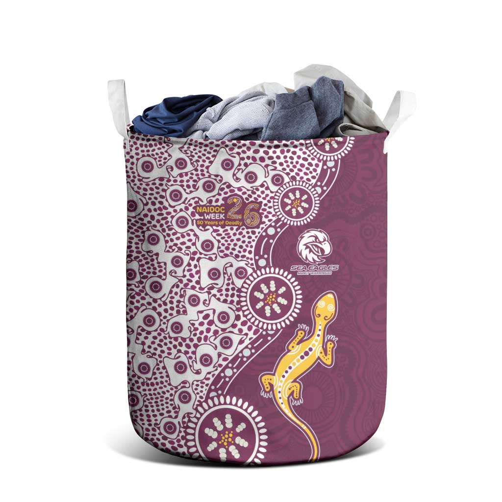 Manly Warringah Sea Eagles NAIDOC Week 2026 Laundry Basket Aboriginal Lizard Dot Painting - 50 Years of Deadly