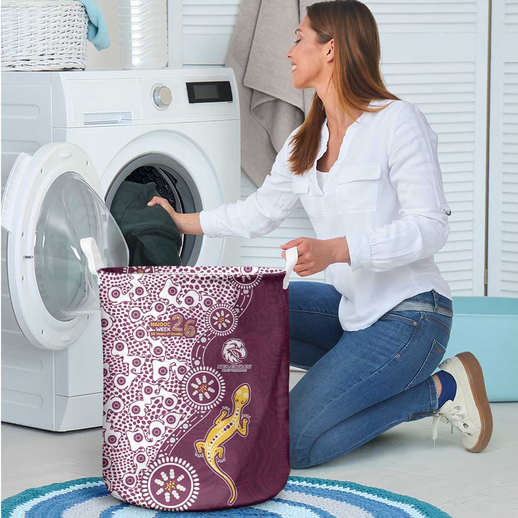 Manly Warringah Sea Eagles NAIDOC Week 2026 Laundry Basket Aboriginal Lizard Dot Painting - 50 Years of Deadly