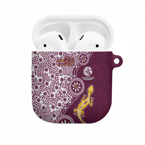 Manly Warringah Sea Eagles NAIDOC Week 2026 AirPods Case Aboriginal Lizard Dot Painting - 50 Years of Deadly
