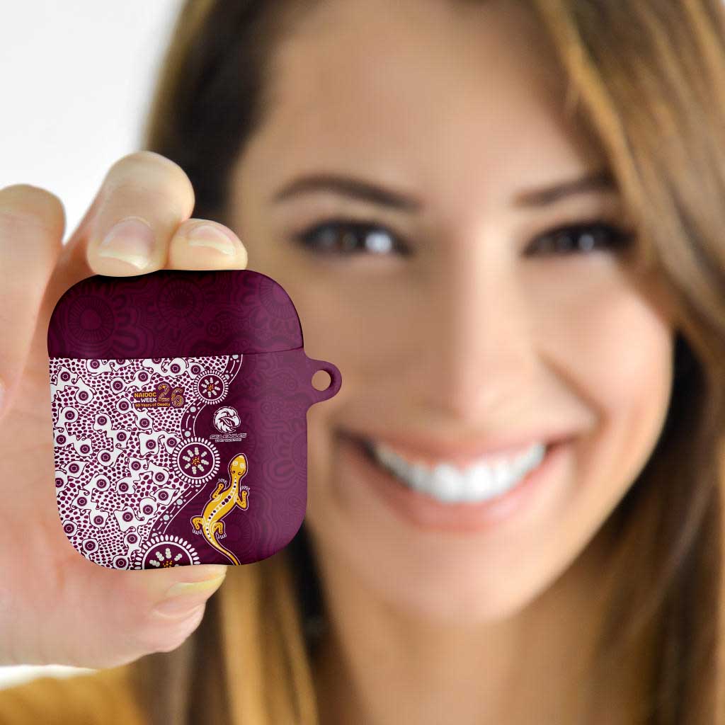 Manly Warringah Sea Eagles NAIDOC Week 2026 AirPods Case Aboriginal Lizard Dot Painting - 50 Years of Deadly