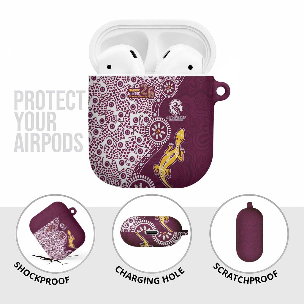 Manly Warringah Sea Eagles NAIDOC Week 2026 AirPods Case Aboriginal Lizard Dot Painting - 50 Years of Deadly