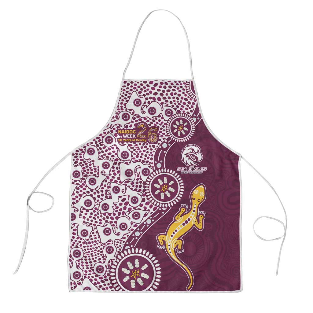 Manly Warringah Sea Eagles NAIDOC Week 2026 Apron Aboriginal Lizard Dot Painting - 50 Years of Deadly